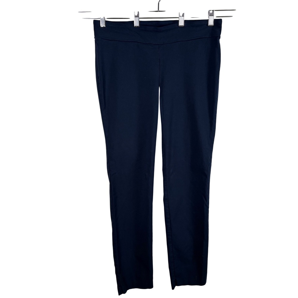 J.McLaughlin Lexi Pants 14 Navy Blue Slim Leg Pull On Stretch Minimalist Office